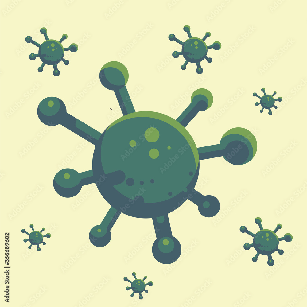 Fototapeta premium Corona Virus Vector Illustration. Flat Design