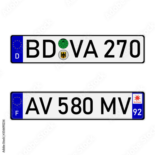 License plate numbers
