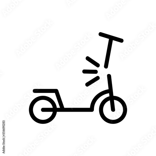 broken scooter icon vector. broken scooter sign. isolated contour symbol illustration