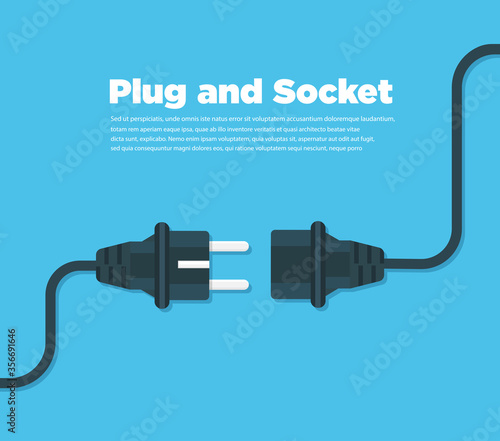 Get connected plug and socket flat icon