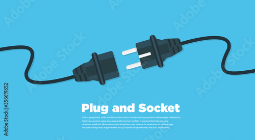 Get connected plug and socket flat icon
