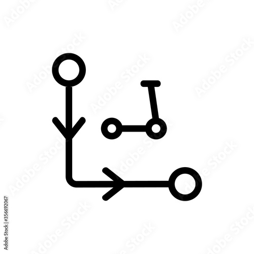 scooter way direction icon vector. scooter way direction sign. isolated contour symbol illustration