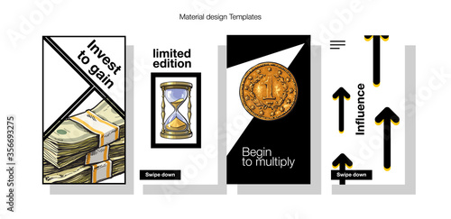 Set of social media story templates for business. Adaptive for smartphones story design. Vector templates.