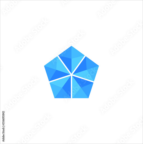 Illustration of a logo vector in the form of a pentagon abstract geometric 