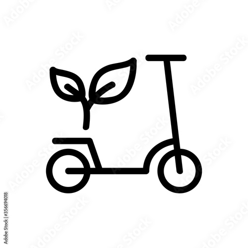 scooter eco transport icon vector. scooter eco transport sign. isolated contour symbol illustration