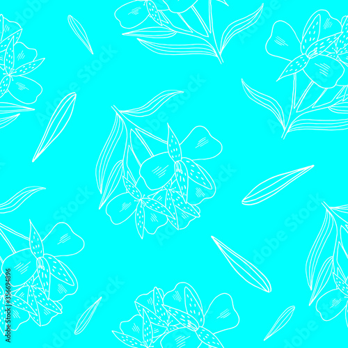 Alstroemeria flowers seamless pattern in vector. Floral print for textile, fabric, wrapping, wallpaper 