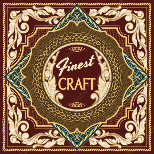 Vintage decorative ornate label design