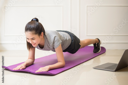 fitness woman exercise in home