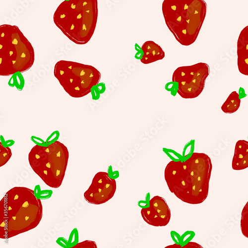 Fototapeta Naklejka Na Ścianę i Meble -  strawberries pattern ideal for fabrics and backgrounds