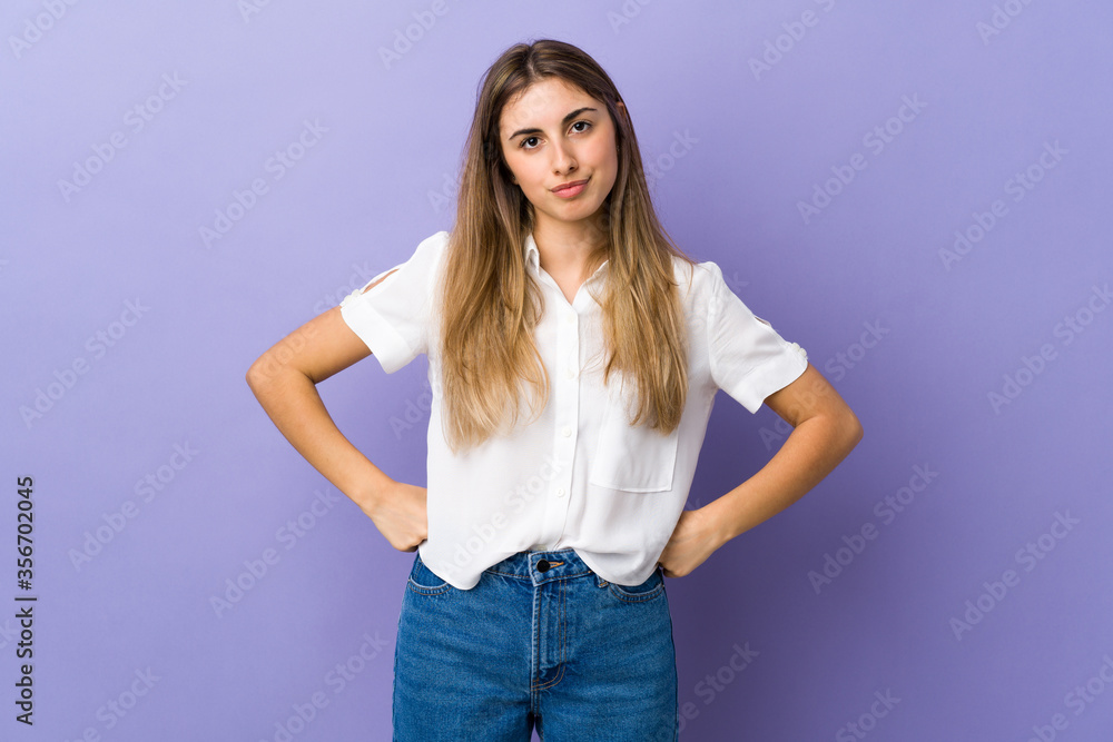 Young woman over isolated purple background angry Young woman over isolated purple background angry