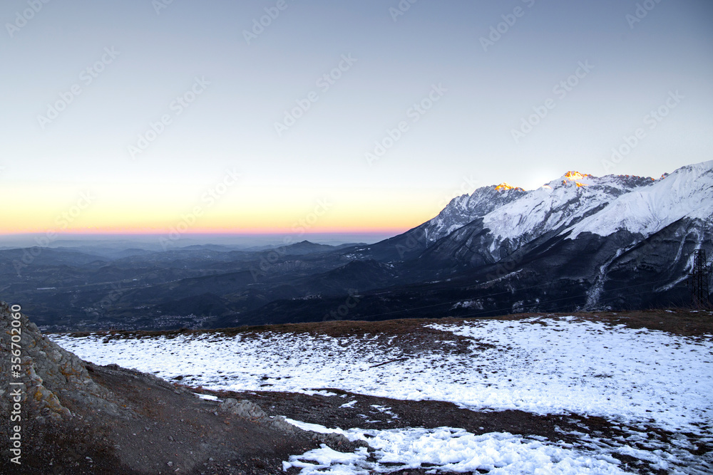 Panoramic landscape in the mountains.