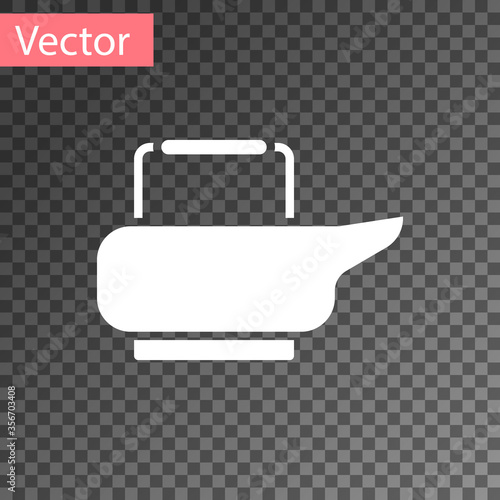 White Bedpan icon isolated on transparent background. Toilet for bedridden patients. Vector Illustration.