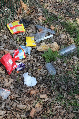 Plastic and waste thrown in British countryside polluting the environment