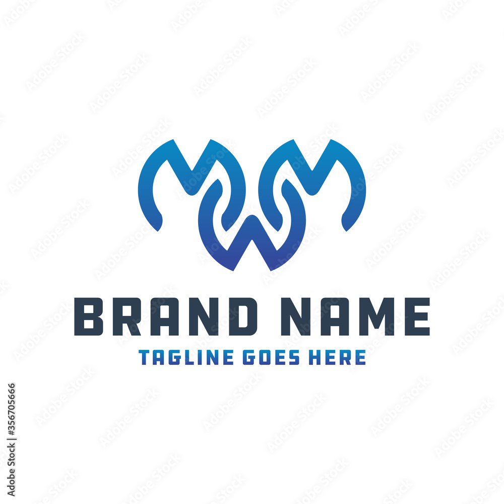 monogram logo letter MW monogram logo letter MW