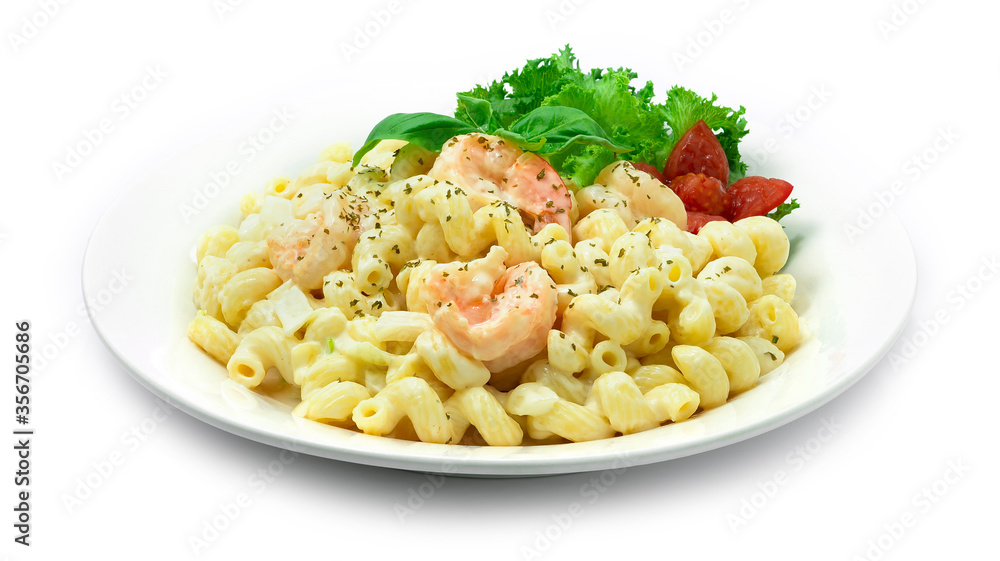 Shrimps Macaroni with White Creamy Sauce Shrimps Macaroni with White Creamy Sauce