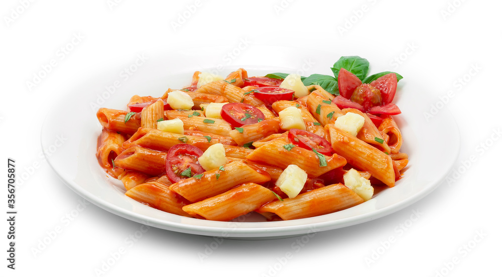 Pasta Tomato Sauce Penne shape with Cheese Pasta Tomato Sauce Penne shape with Cheese