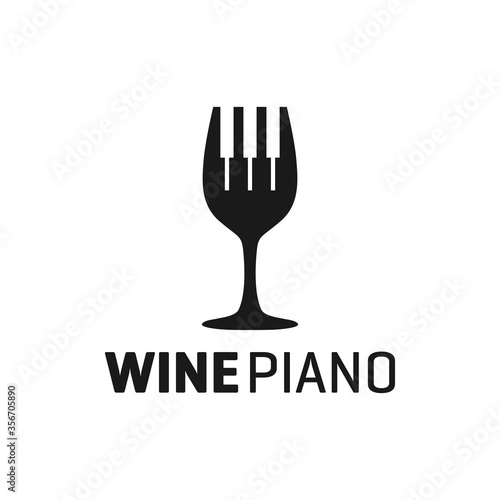 piano wine glass logo
