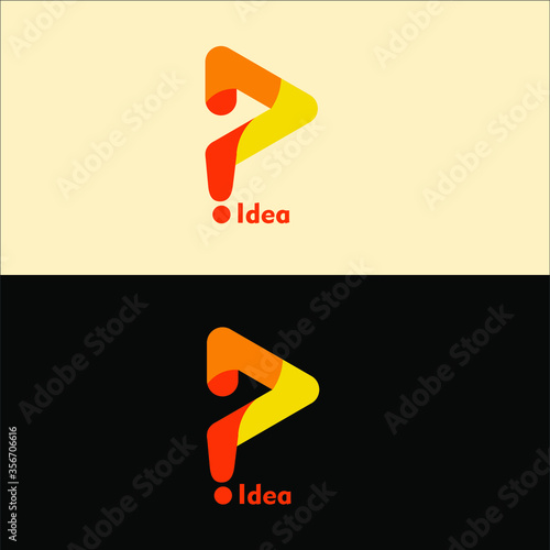 Play Button sign logo converting to Ask Symbol.