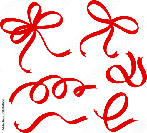 red ribbon and bow, Vector Illustration