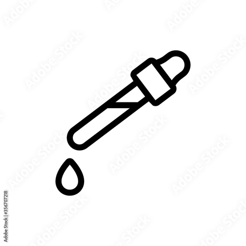 oil cosmetic dropper pipette icon vector. oil cosmetic dropper pipette sign. isolated contour symbol illustration