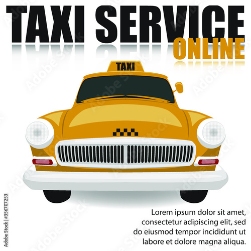 Online taxi service poster concept.