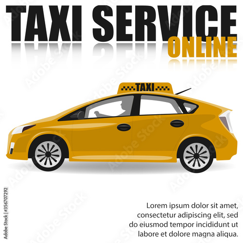 Online taxi service poster concept.