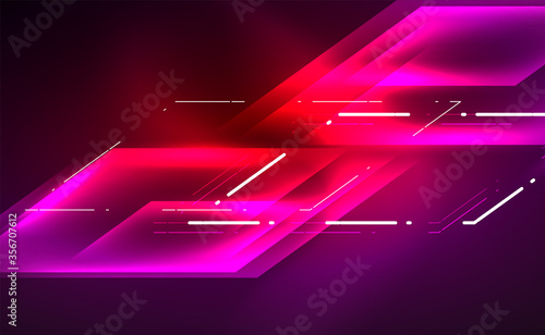 Dynamic neon shiny abstract background. Trendy abstract layout template for business or technology presentation, internet poster or web brochure cover, wallpaper