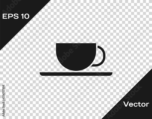 Black Coffee cup icon isolated on transparent background. Tea cup. Hot drink coffee. Vector Illustration.
