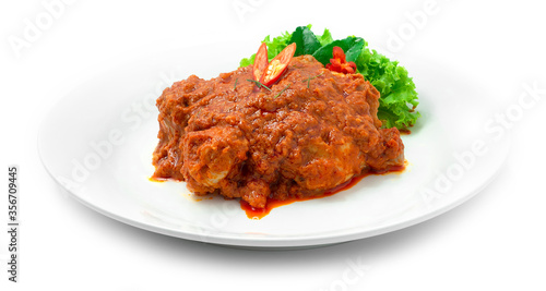 Chicken Rendang Dry Curry (Ayam) Authentic Traditional Indonesia, Malaysia Food Style