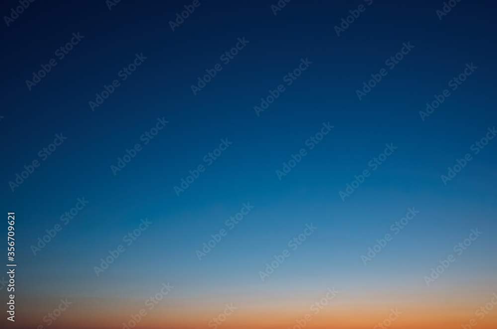 sunset gradient blue sky, evening sky, clear sky without clouds