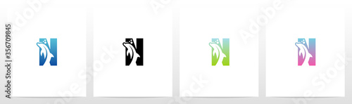 Dolphin On Letter Logo Design N
