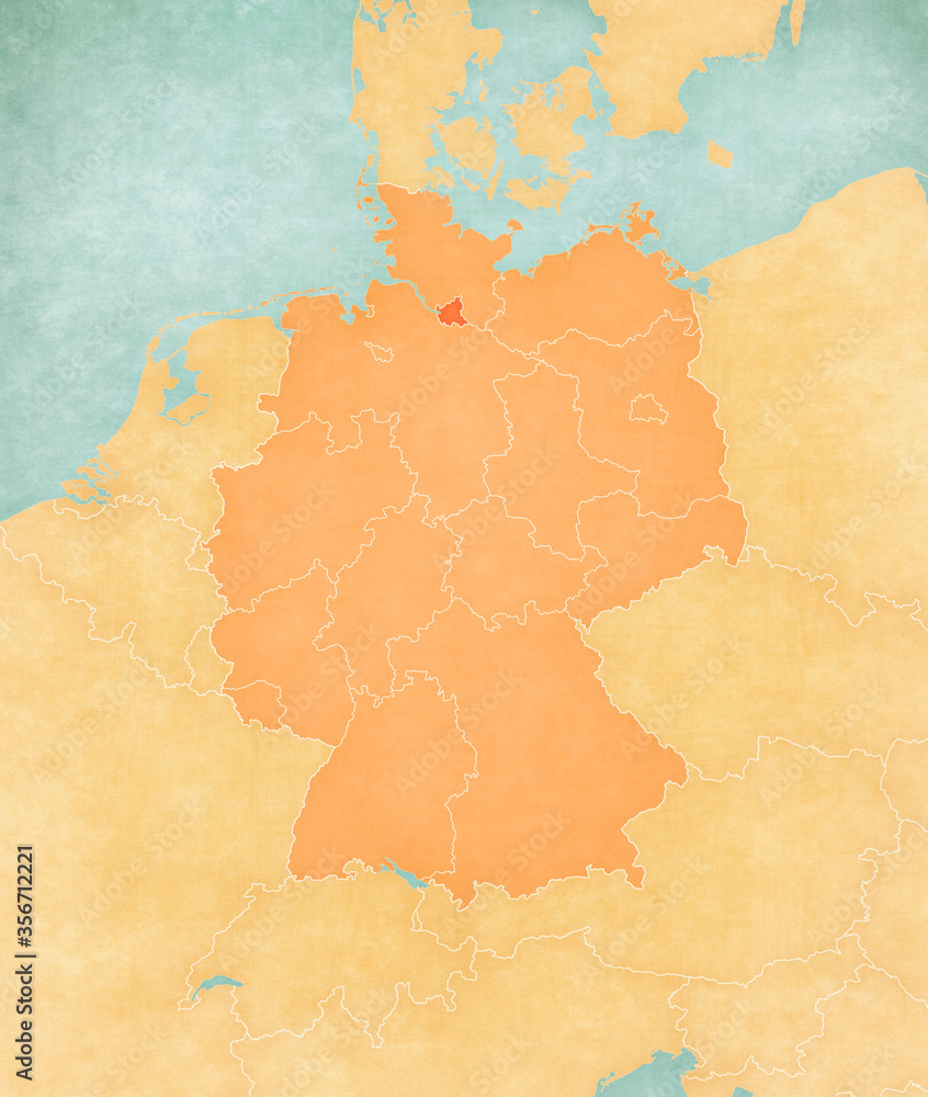Map of Germany - Hamburg