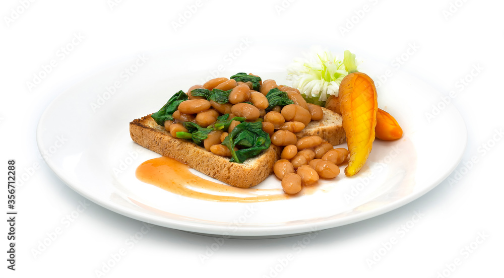 White Bean and Spinach on Bake Fibre Bread High Vitamin and Protein for Breakfast,Lunch and Dinner White Bean and Spinach on Bake Fibre Bread High Vitamin and Protein for Breakfast,Lunch and Dinner
