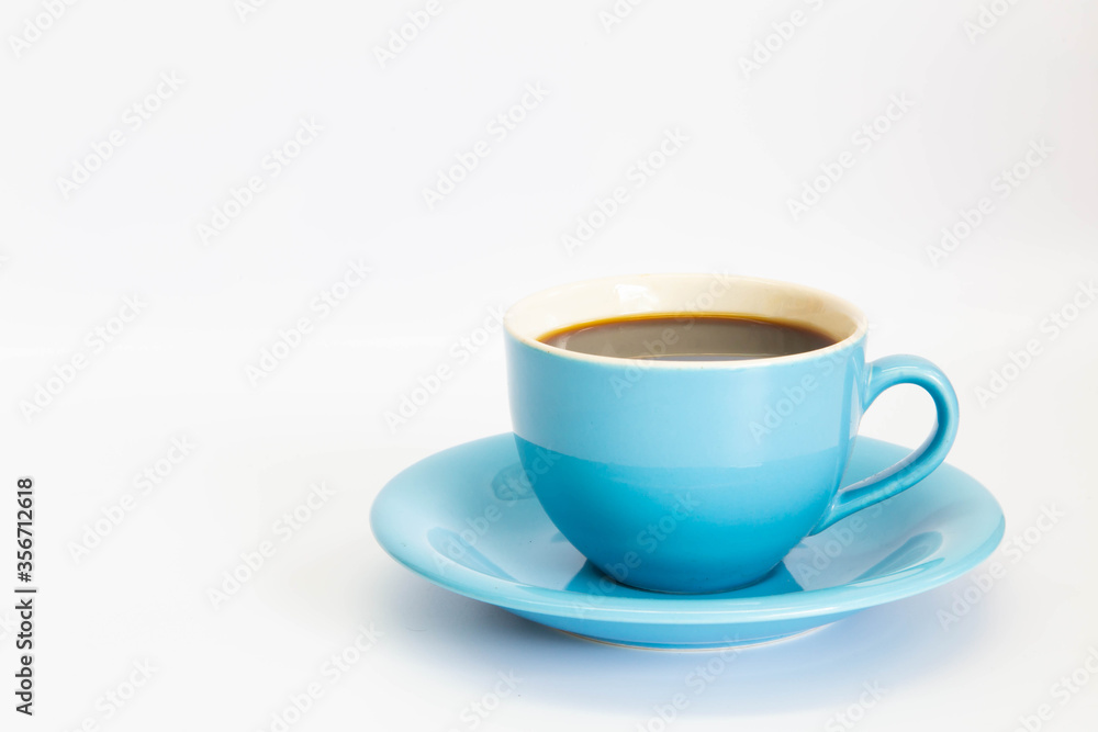 Blue coffee cup On a white background Blue coffee cup On a white background
