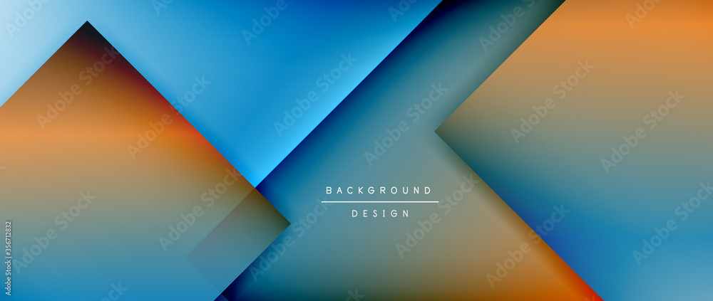 Square shapes composition, fluid gradient geometric abstract background. 3D shadow effects, modern design template Square shapes composition, fluid gradient geometric abstract background. 3D shadow effects, modern design template