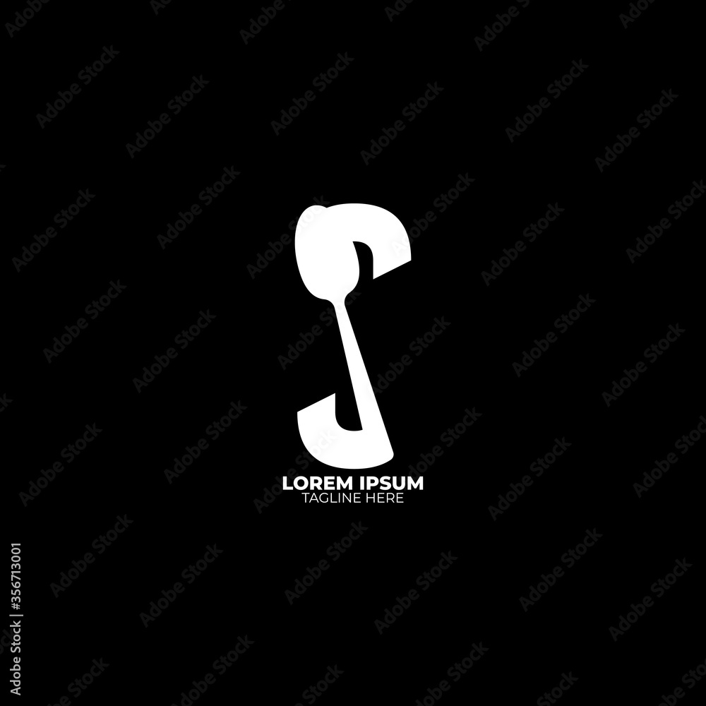 Spoon concept S letter logo design Spoon concept S letter logo design