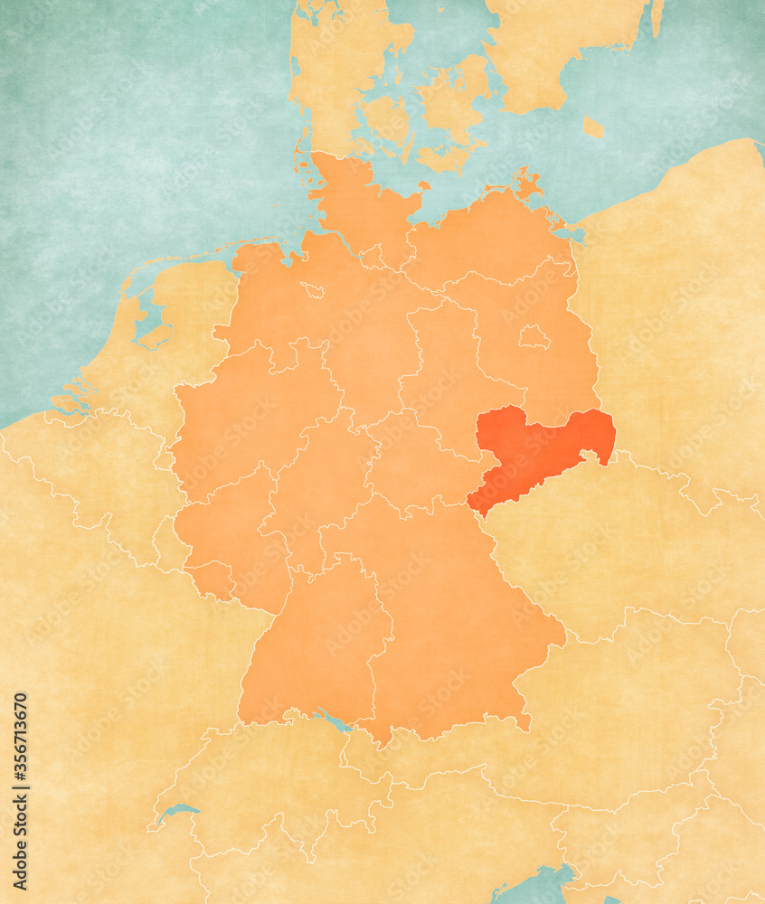Map of Germany - Saxony