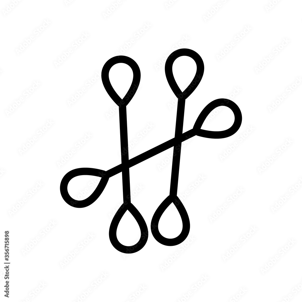 ear sticks icon vector. ear sticks sign. isolated contour symbol illustration ear sticks icon vector. ear sticks sign. isolated contour symbol illustration