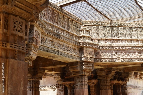 Adalaj Stepwell is a stepwell located in the village of Adalaj. It was built in 1498 in the memory of Rana Veer Singh (the Vaghela dynasty of Dandai Des), by his wife Queen Rudradevi photo