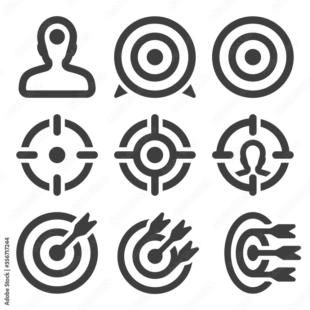 Target icons set 