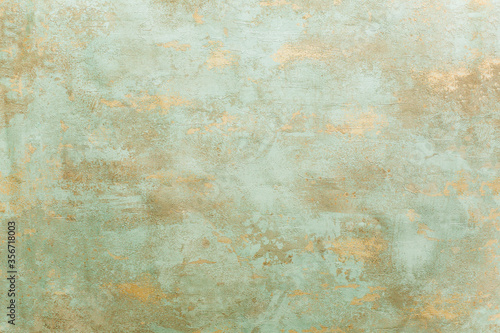 Vászonkép Beautiful verdigris oxidized copper background.