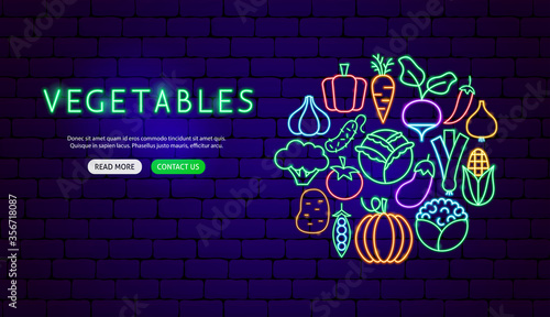 Vegetable Neon Banner Design