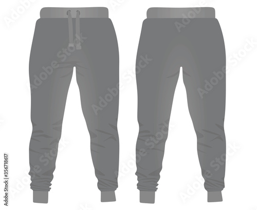 Grey tracksuit bottom. vector illustration