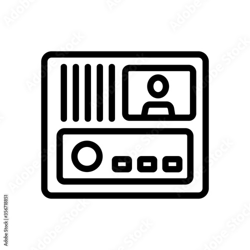 intercom security system icon vector. intercom security system sign. isolated contour symbol illustration