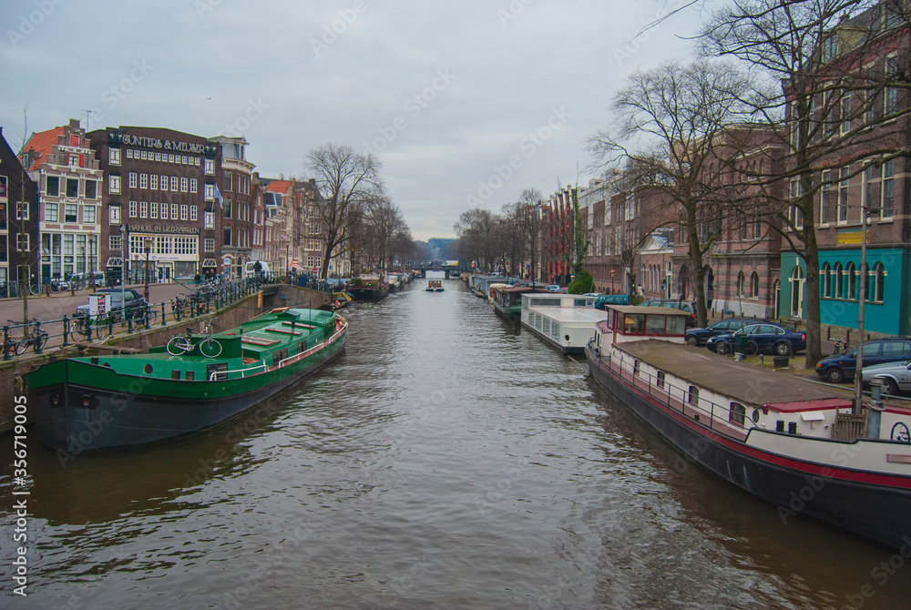 A canal in the heart of Amsterdam, Holland