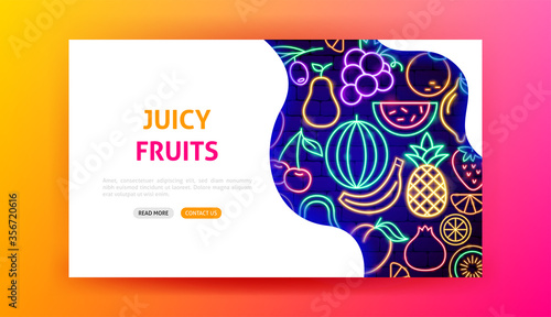 Fruit Neon Landing Page