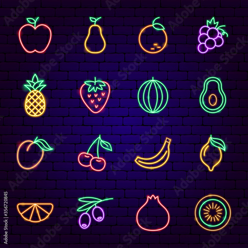 Fruit Neon Icons