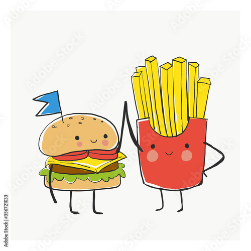 BFF best friend Burger And Fries