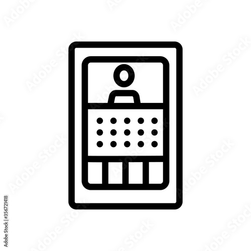 intercom with display icon vector. intercom with display sign. isolated contour symbol illustration