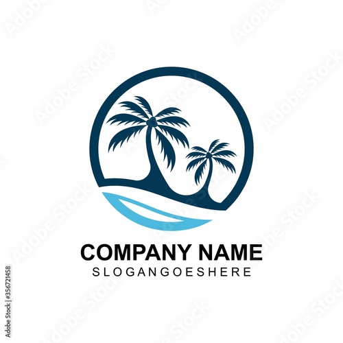 Wallpaper Mural Coconut tree summer logo template vector illustration Torontodigital.ca